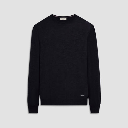 Bugatchi Scott Crew Neck Super Merino™ Sweater Black