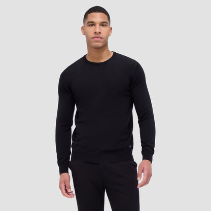 Bugatchi Scott Crew Neck Super Merino™ Sweater Black