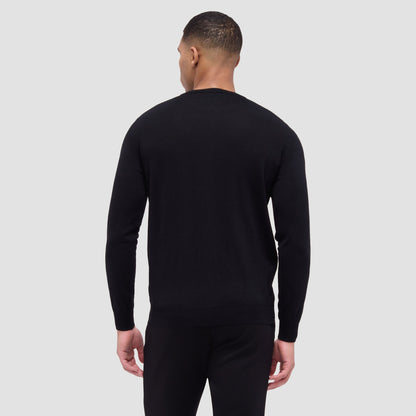 Bugatchi Scott Crew Neck Super Merino™ Sweater Black