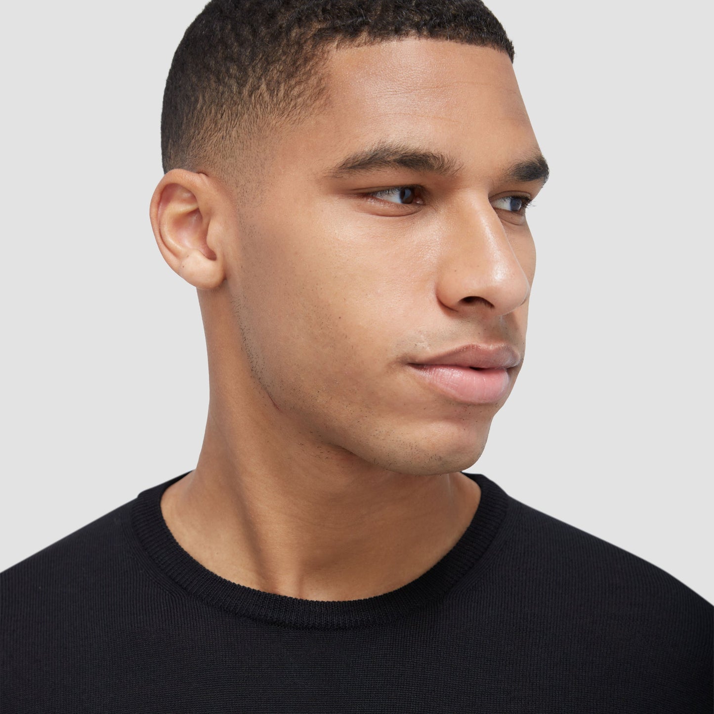 Bugatchi Scott Crew Neck Super Merino™ Sweater Black