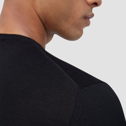 Bugatchi Scott Crew Neck Super Merino™ Sweater Black