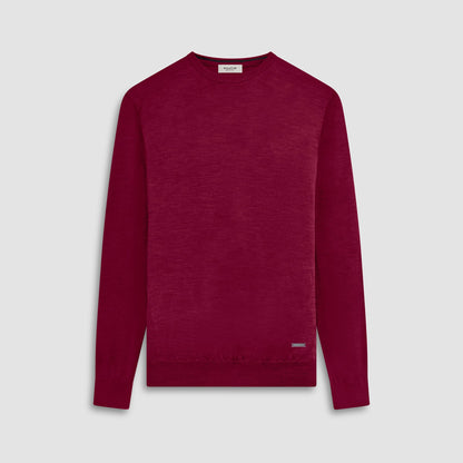 Bugatchi Scott Crew Neck Super Merino™ Sweater Burgundy