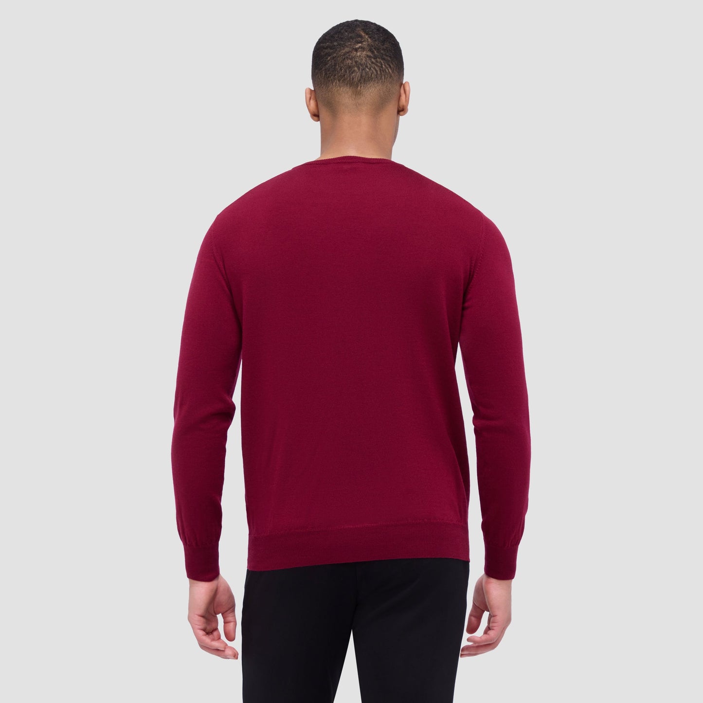 Bugatchi Scott Crew Neck Super Merino™ Sweater Burgundy