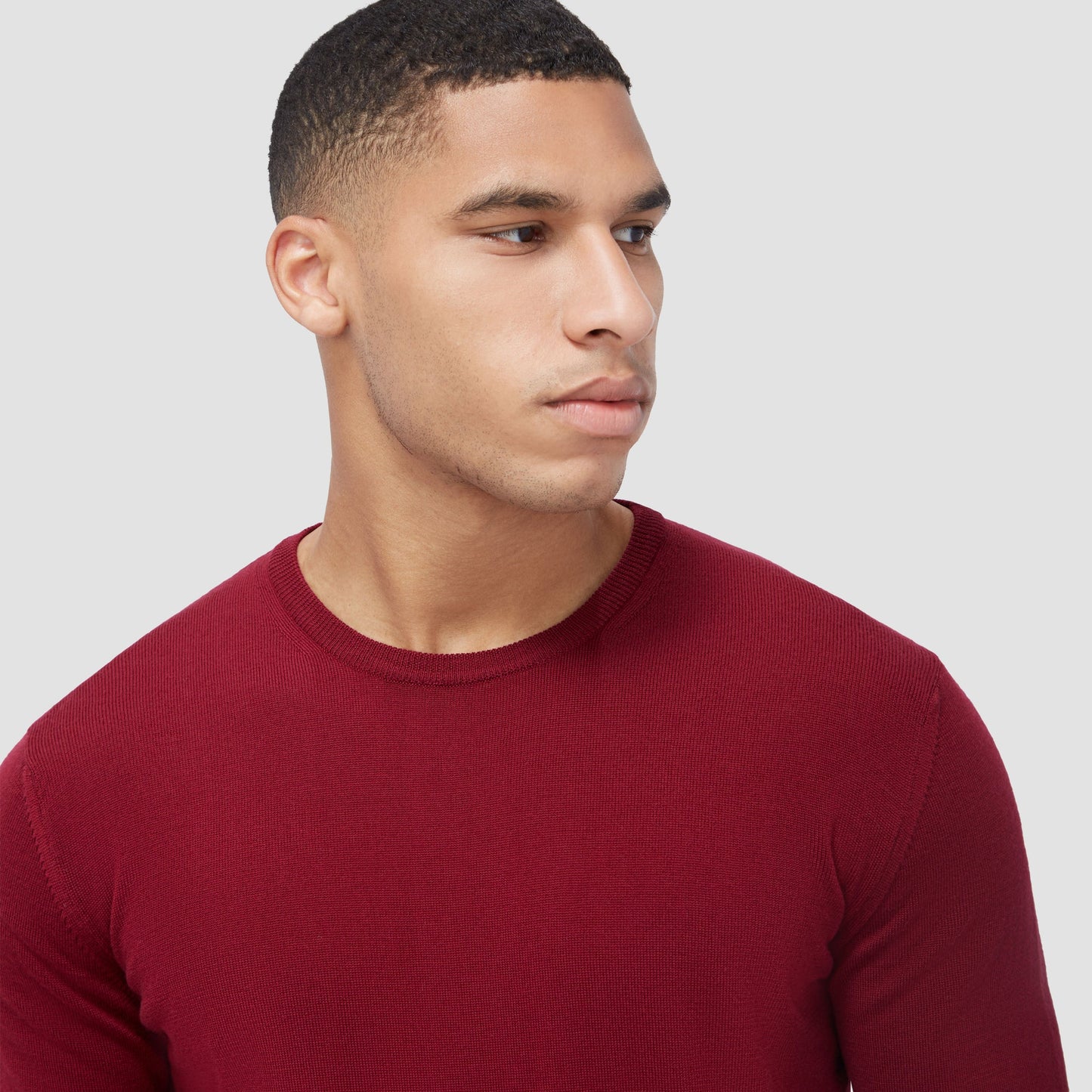 Bugatchi Scott Crew Neck Super Merino™ Sweater Burgundy