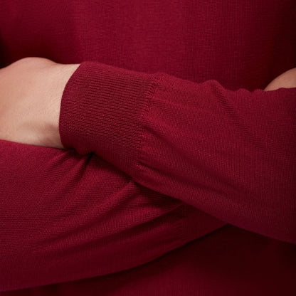 Bugatchi Scott Crew Neck Super Merino™ Sweater Burgundy
