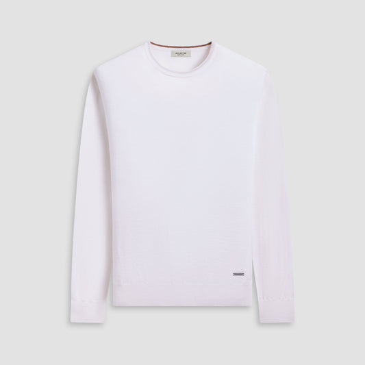 Bugatchi Scott Crew Neck Super Merino™ Sweater Chalk