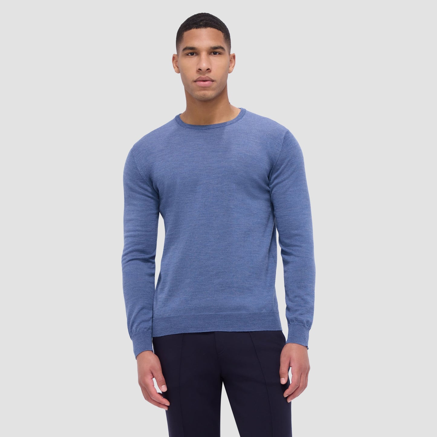 Bugatchi Scott Crew Neck Super Merino™ Sweater Denim