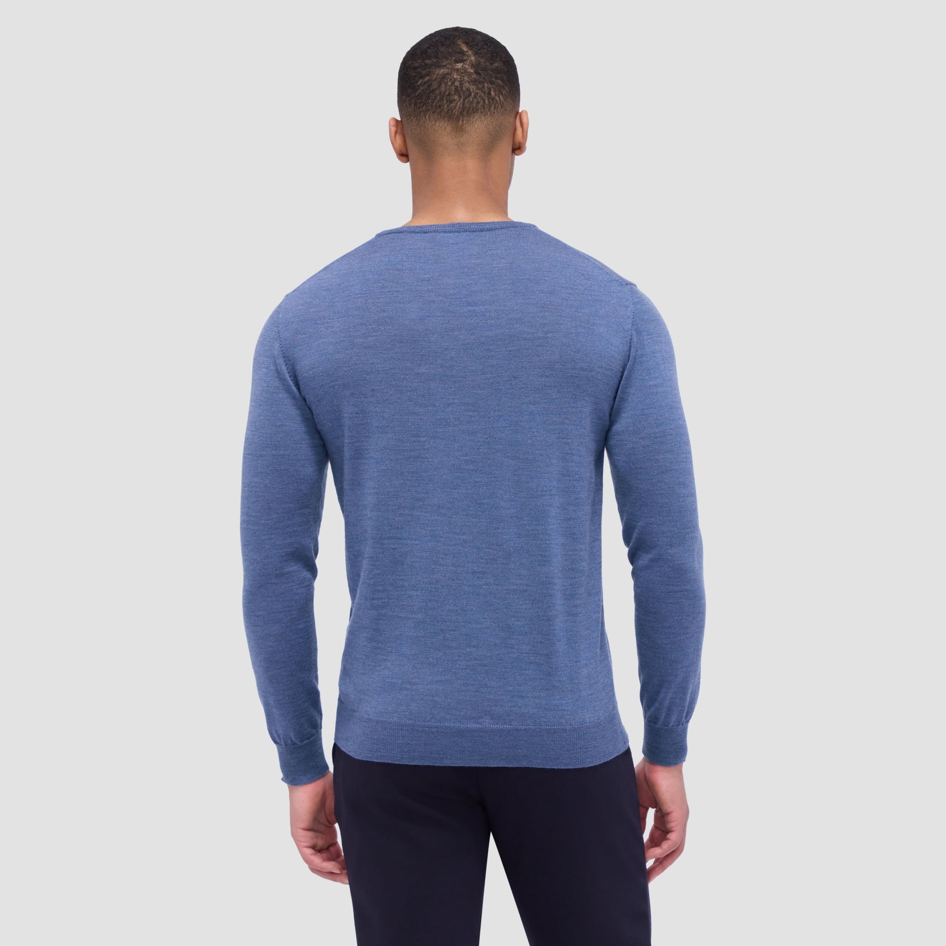 Bugatchi Scott Crew Neck Super Merino™ Sweater Denim