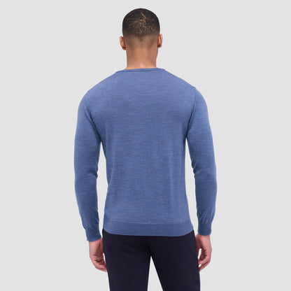 Bugatchi Scott Crew Neck Super Merino™ Sweater Denim