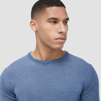 Bugatchi Scott Crew Neck Super Merino™ Sweater Denim