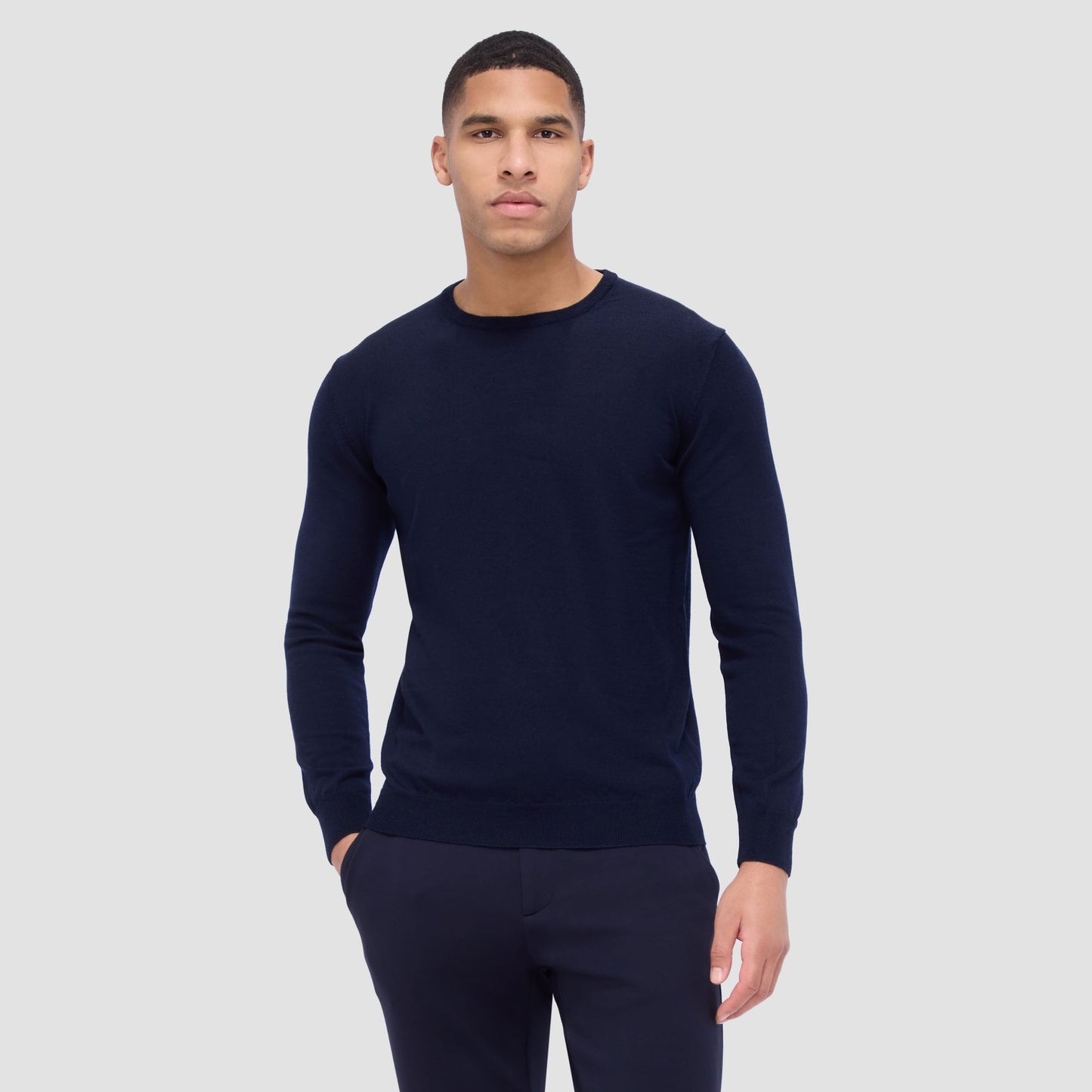 Bugatchi Scott Crew Neck Super Merino™ Sweater Midnight