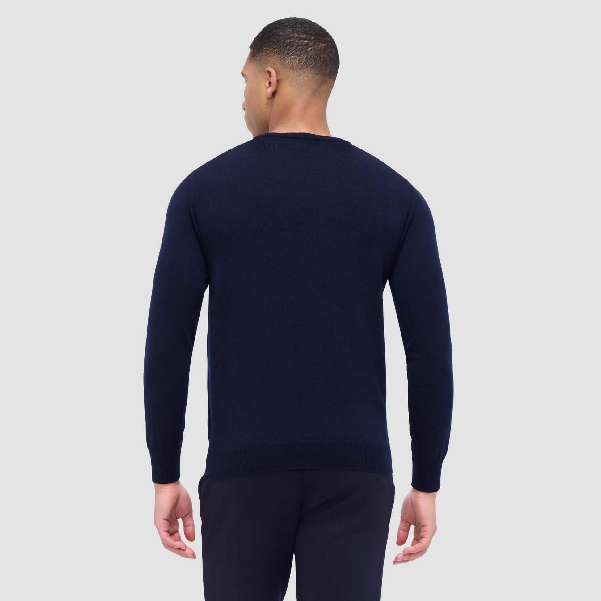 Bugatchi Scott Crew Neck Super Merino™ Sweater Midnight