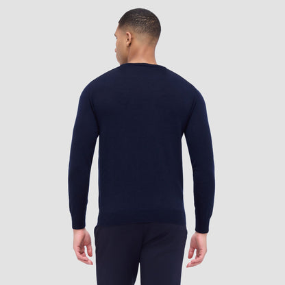 Bugatchi Scott Crew Neck Super Merino™ Sweater Midnight
