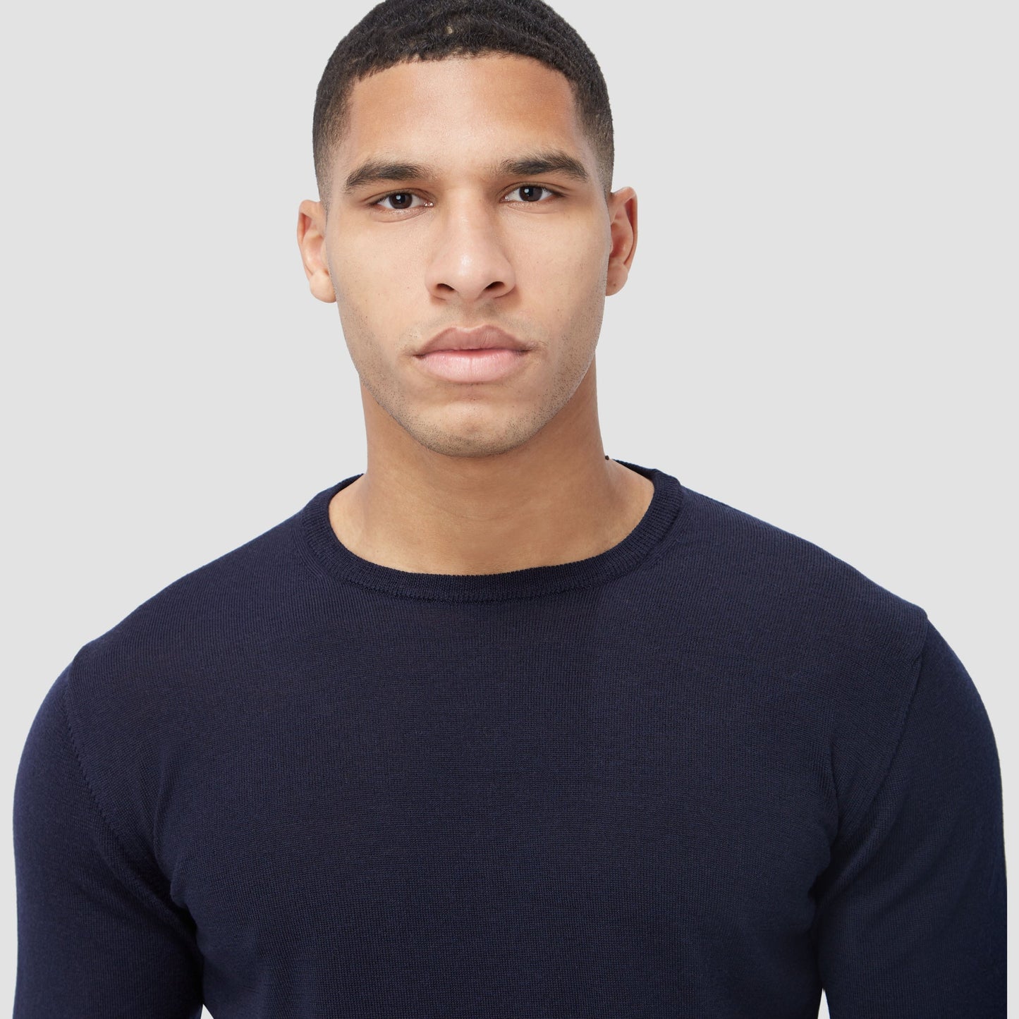 Bugatchi Scott Crew Neck Super Merino™ Sweater Midnight