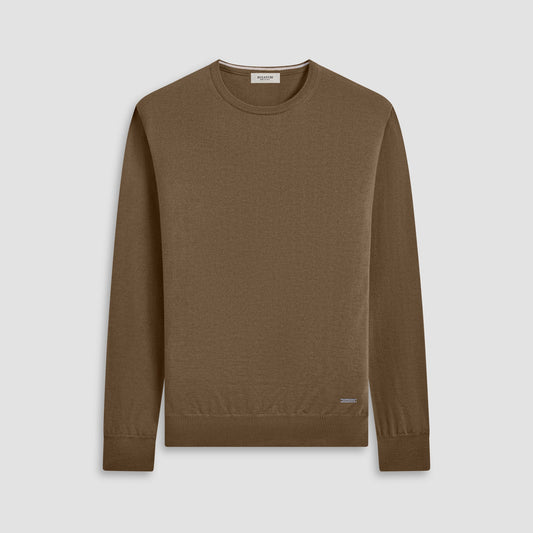 Bugatchi Scott Crew Neck Super Merino™ Sweater Moss