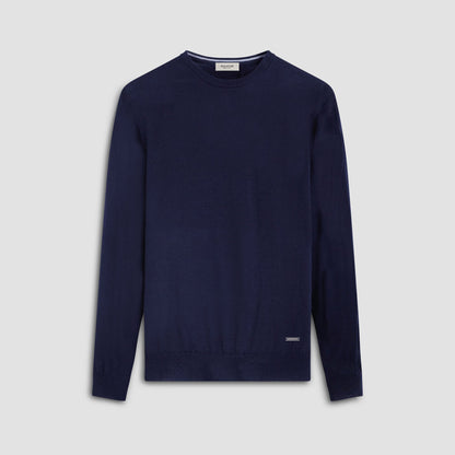 Bugatchi Scott Crew Neck Super Merino™ Sweater Navy