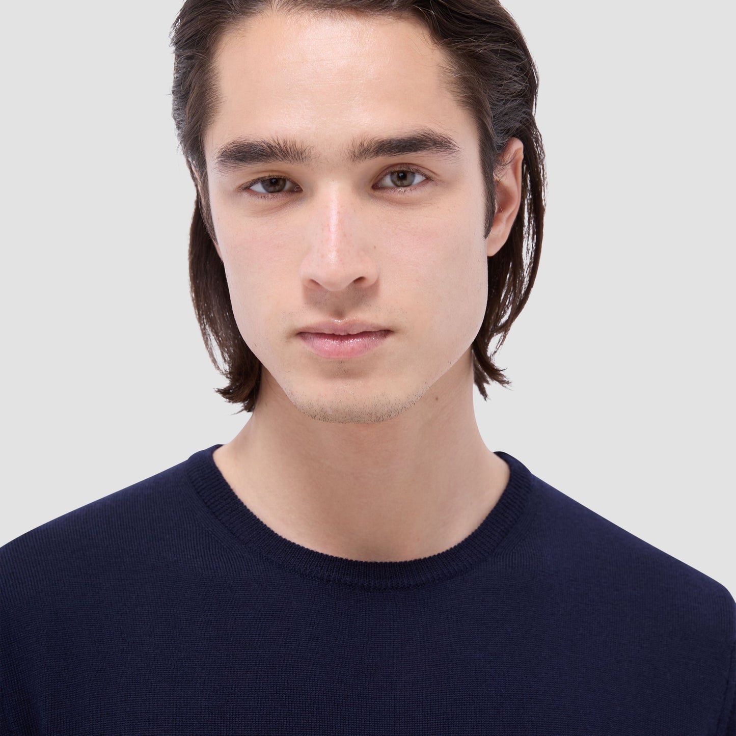 Bugatchi Scott Crew Neck Super Merino™ Sweater Navy