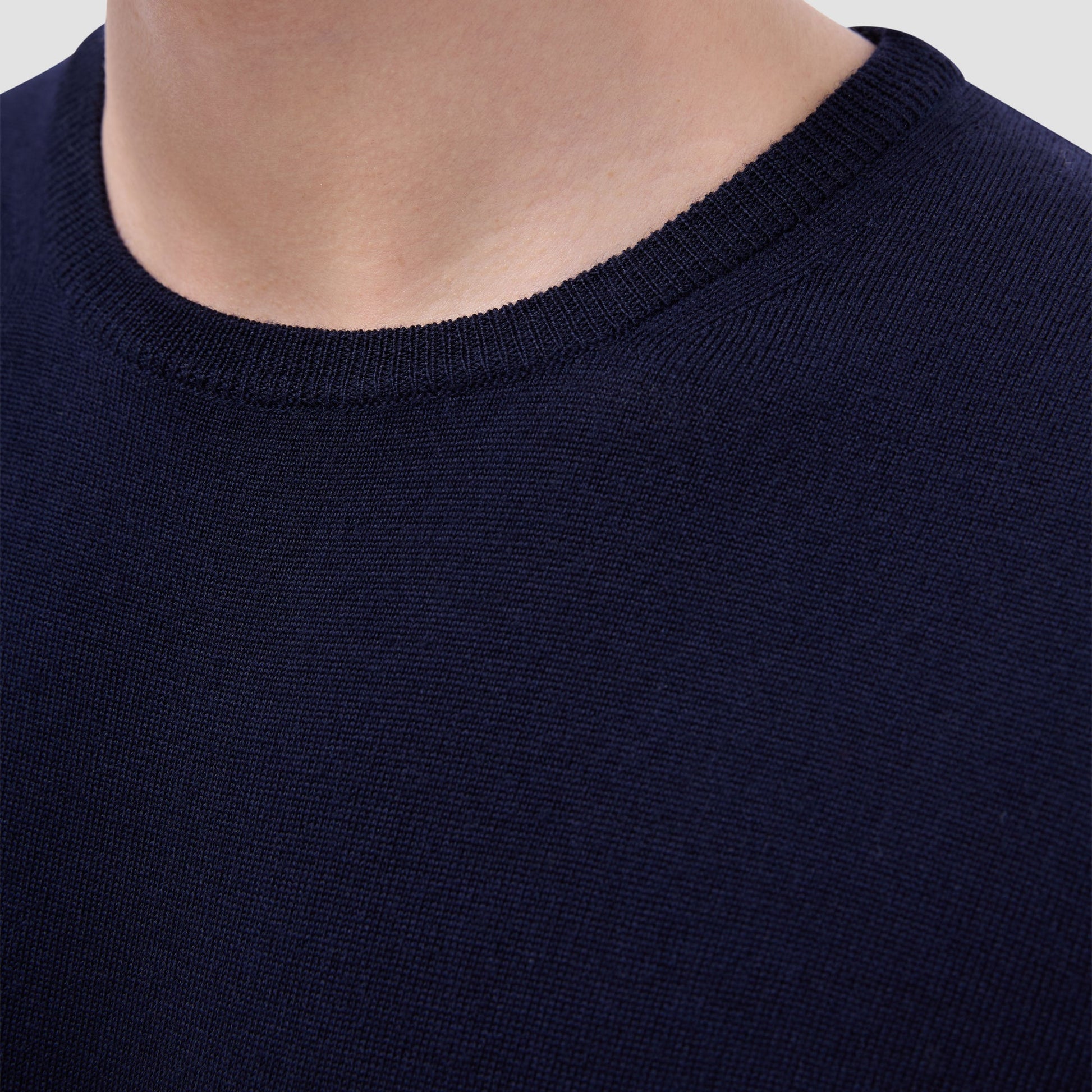 Bugatchi Scott Crew Neck Super Merino™ Sweater Navy