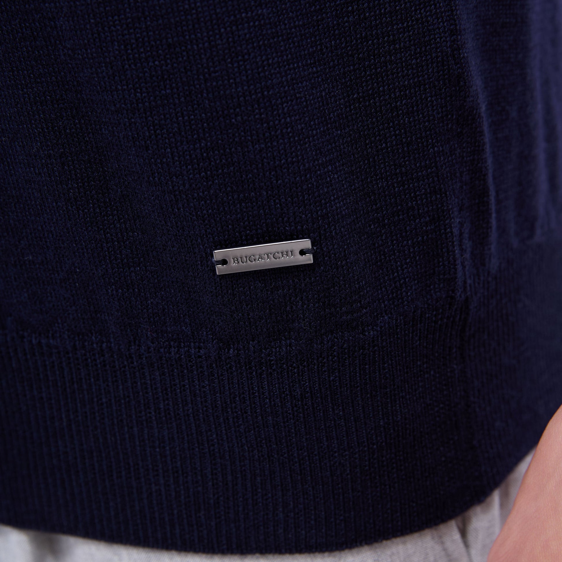 Bugatchi Scott Crew Neck Super Merino™ Sweater Navy