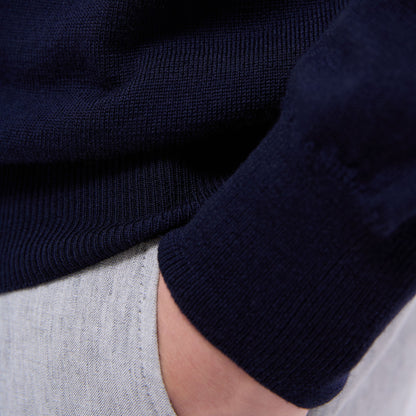 Bugatchi Scott Crew Neck Super Merino™ Sweater Navy