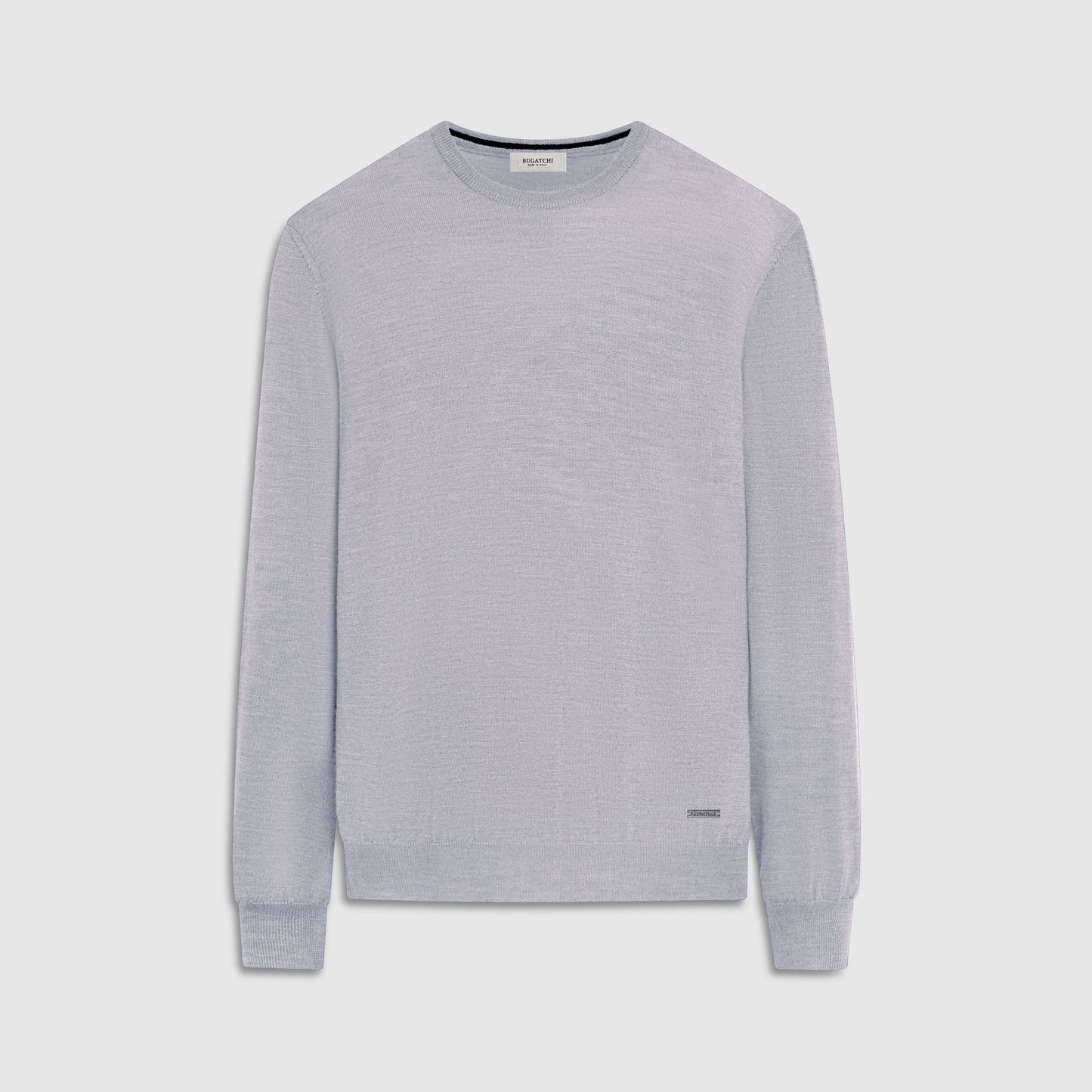Bugatchi Scott Crew Neck Super Merino™ Sweater Platinum