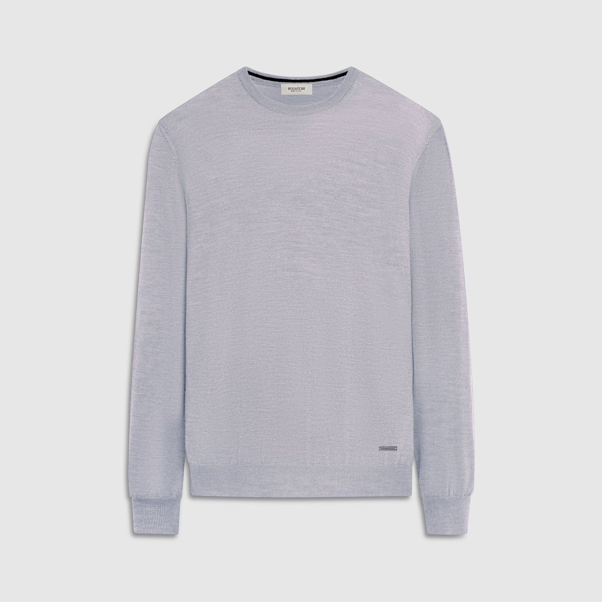 Bugatchi Scott Crew Neck Super Merino™ Sweater Platinum
