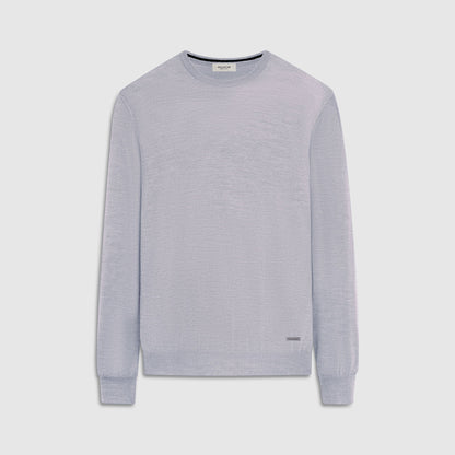 Bugatchi Scott Crew Neck Super Merino™ Sweater Platinum