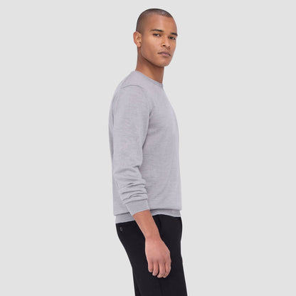 Bugatchi Scott Crew Neck Super Merino™ Sweater Platinum