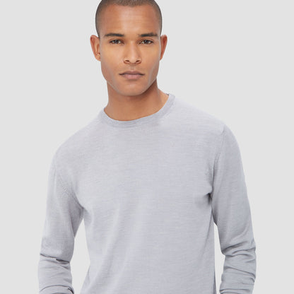 Bugatchi Scott Crew Neck Super Merino™ Sweater Platinum
