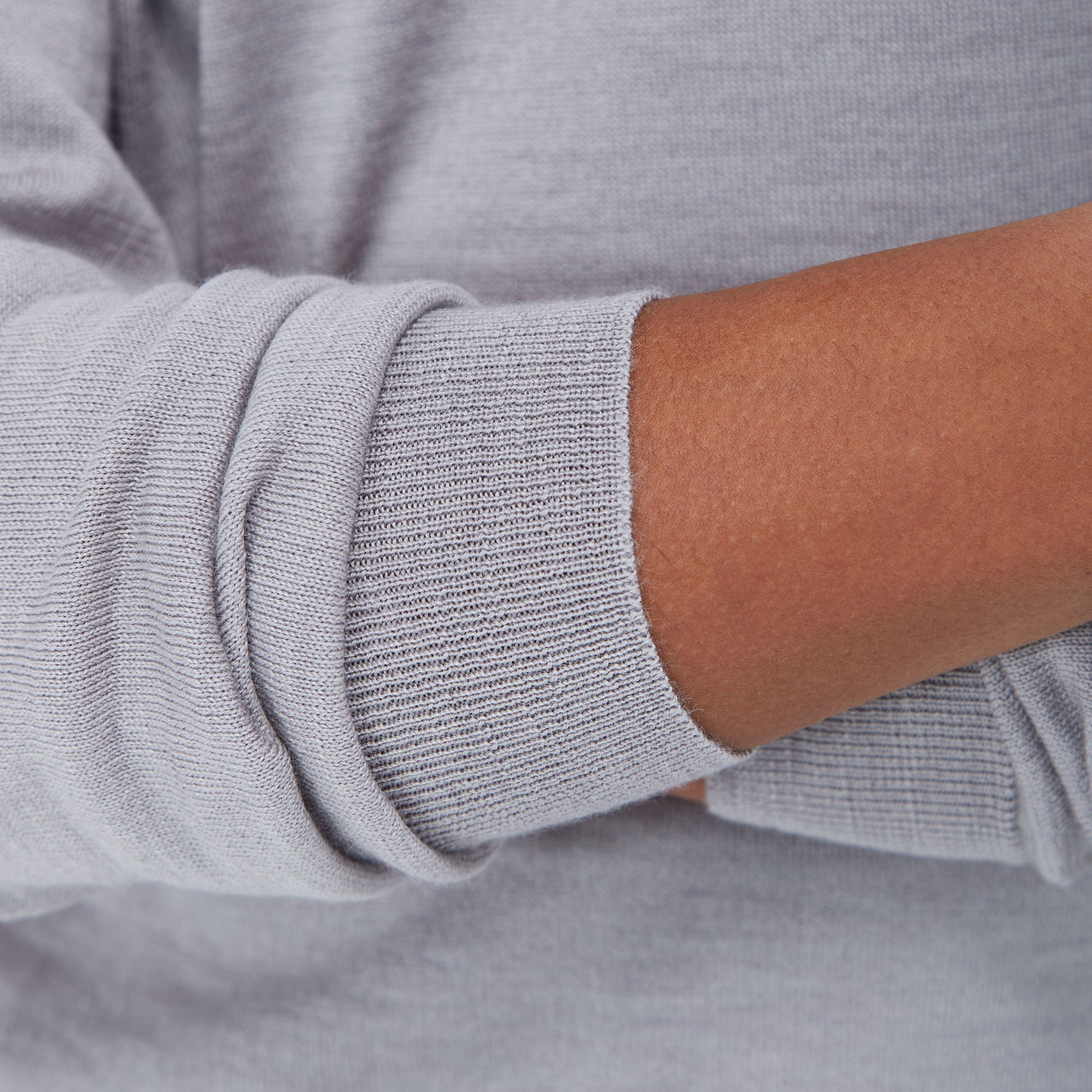 Bugatchi Scott Crew Neck Super Merino™ Sweater Platinum