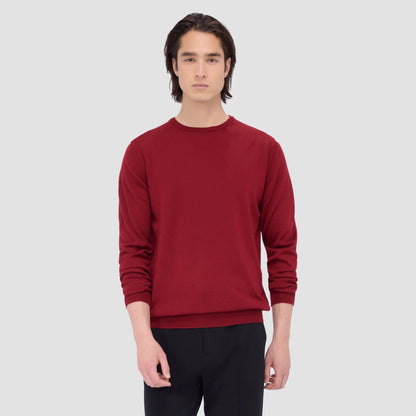 Bugatchi Scott Crew Neck Super Merino™ Sweater Ruby