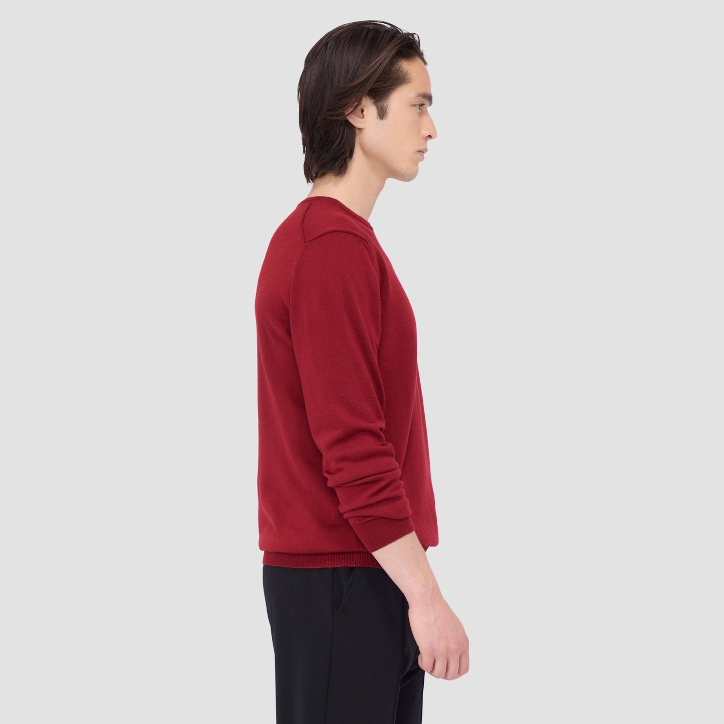 Bugatchi Scott Crew Neck Super Merino™ Sweater Ruby
