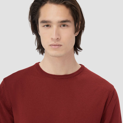 Bugatchi Scott Crew Neck Super Merino™ Sweater Ruby