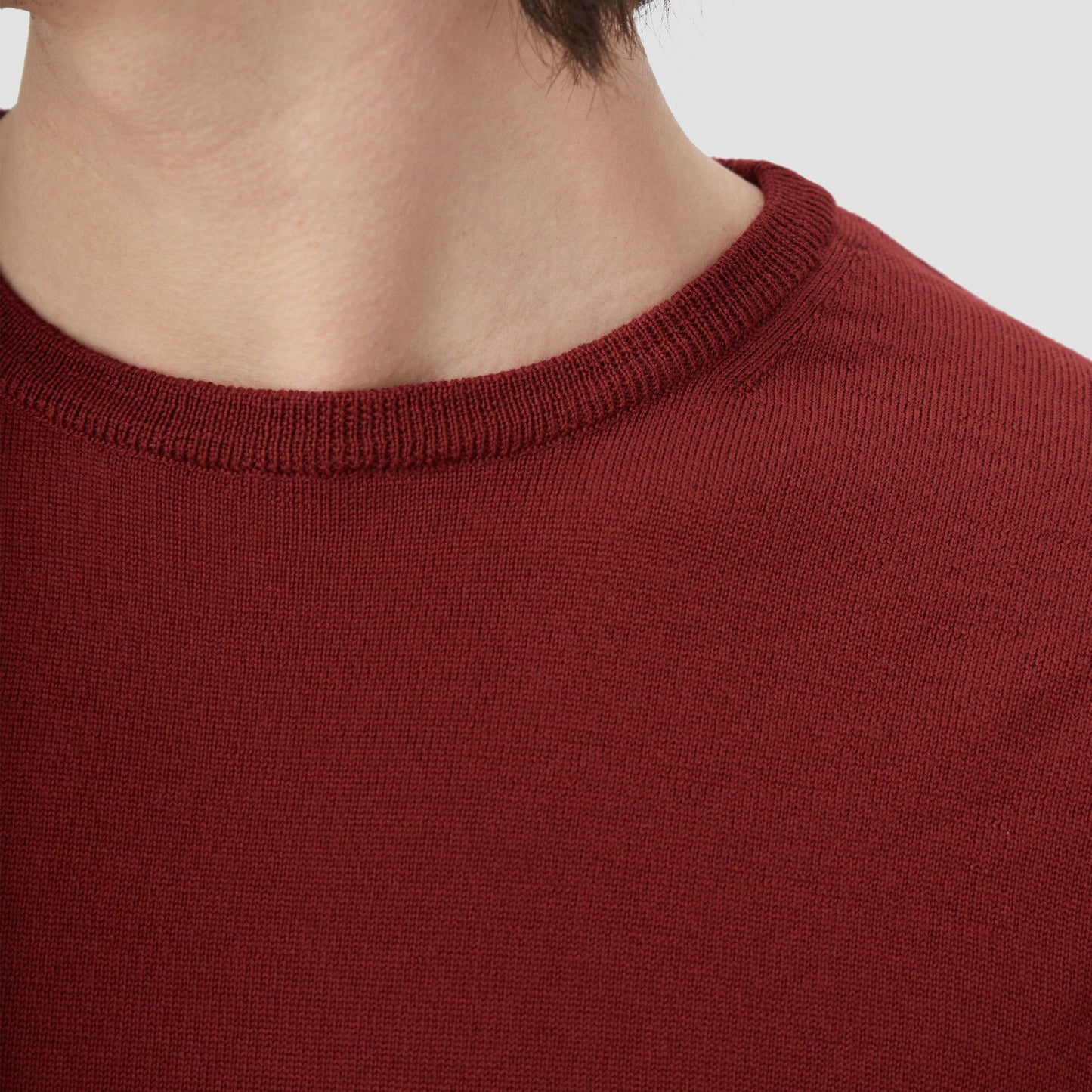 Bugatchi Scott Crew Neck Super Merino™ Sweater Ruby