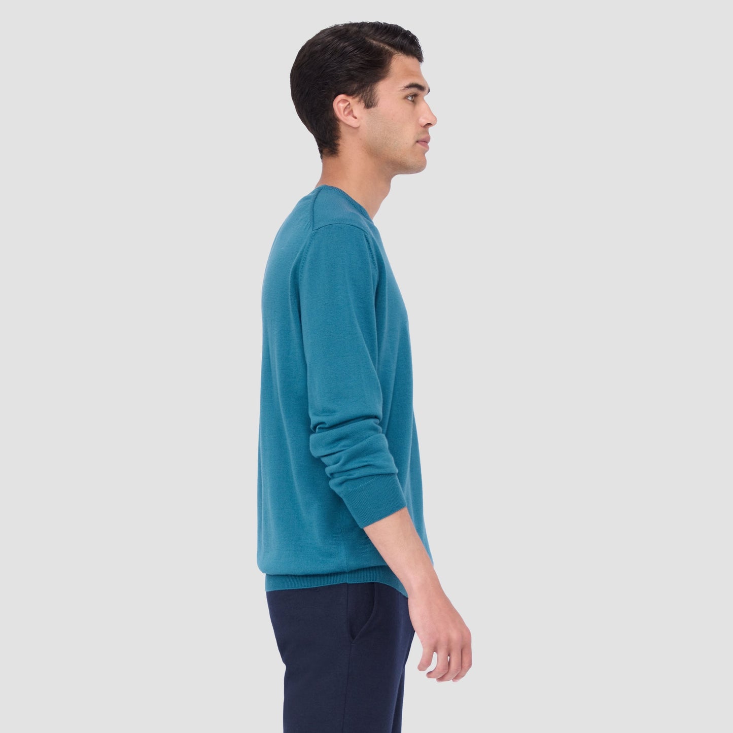 Bugatchi Scott Crew Neck Super Merino™ Sweater Teal