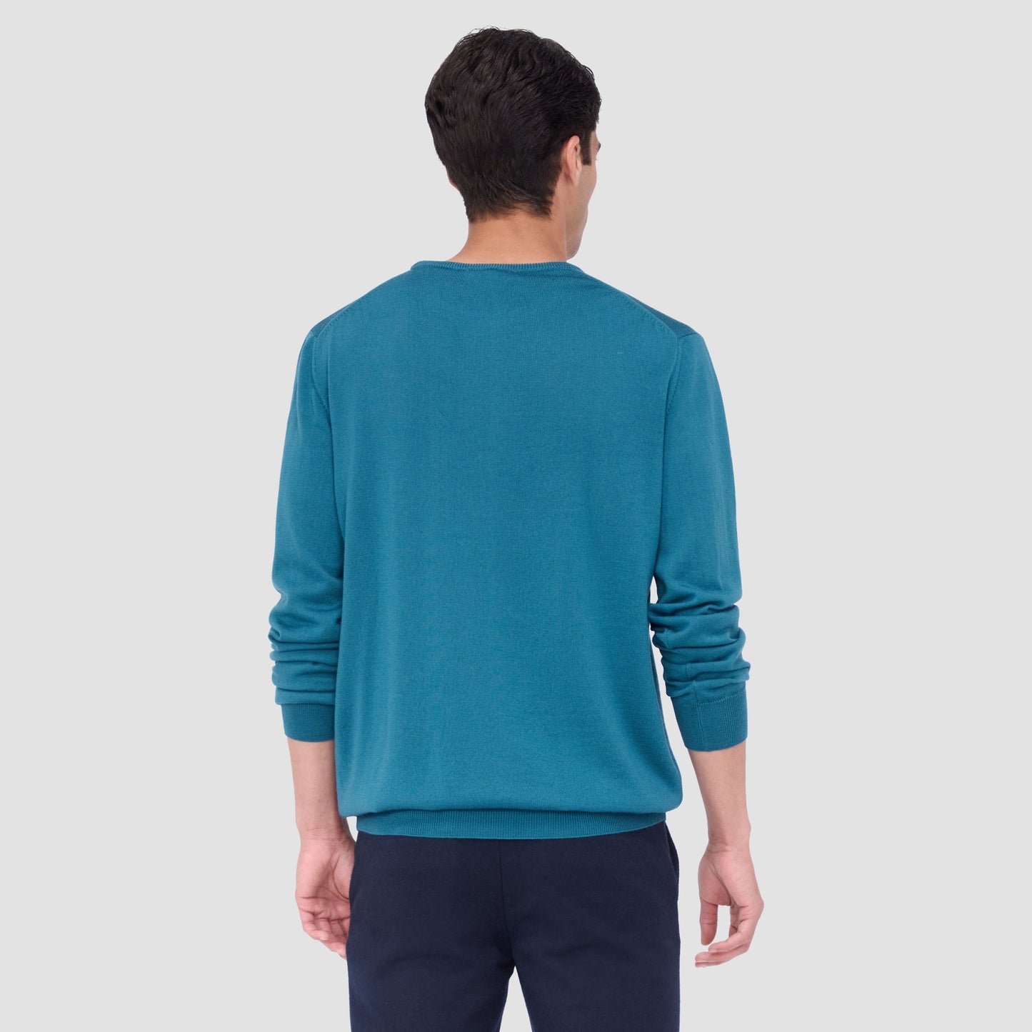 Bugatchi Scott Crew Neck Super Merino™ Sweater Teal
