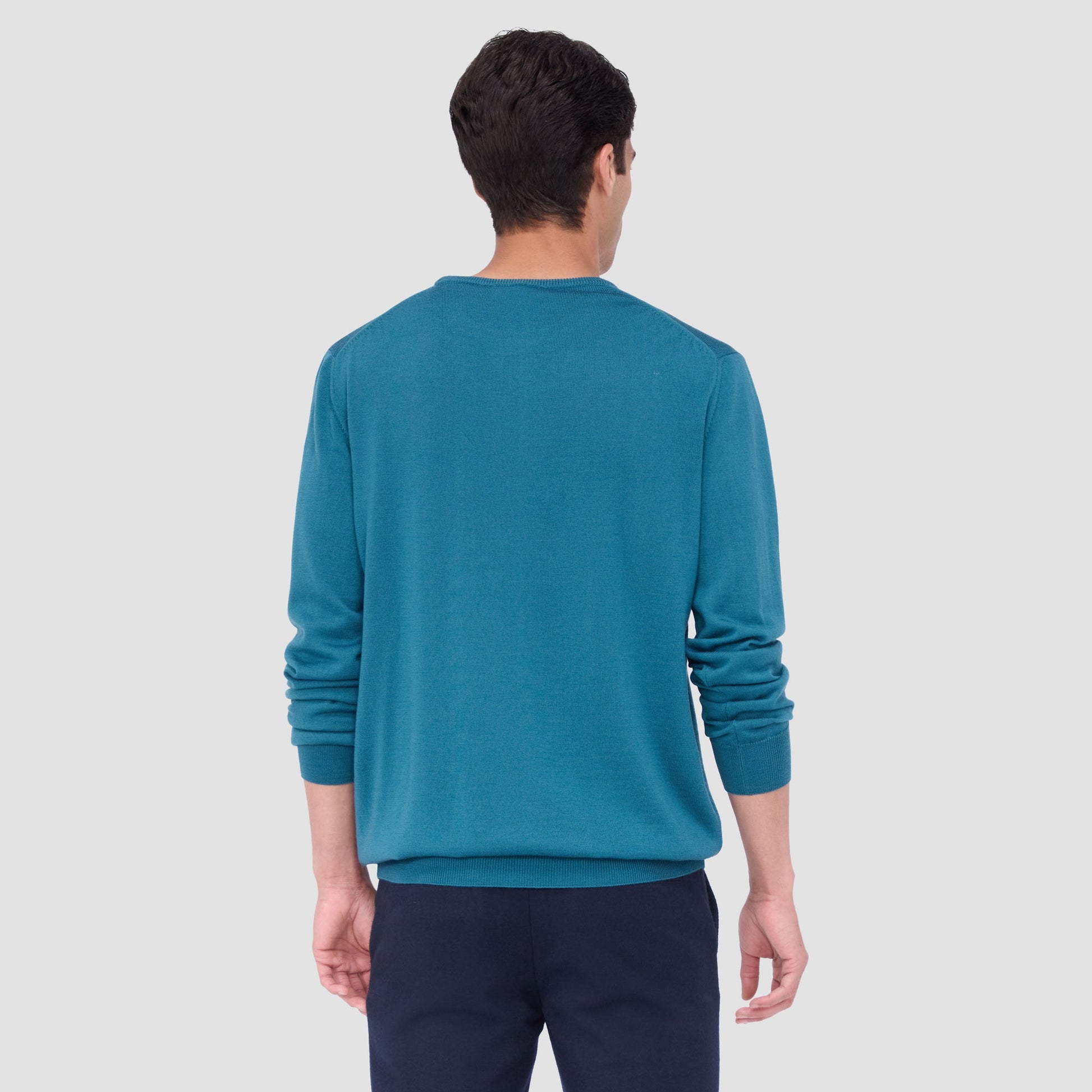 Bugatchi Scott Crew Neck Super Merino™ Sweater Teal