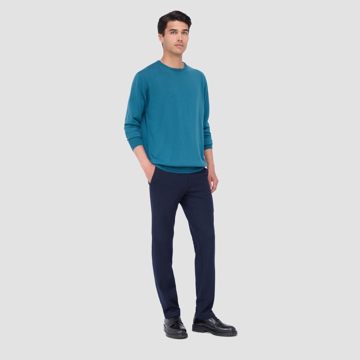 Bugatchi Scott Crew Neck Super Merino™ Sweater Teal