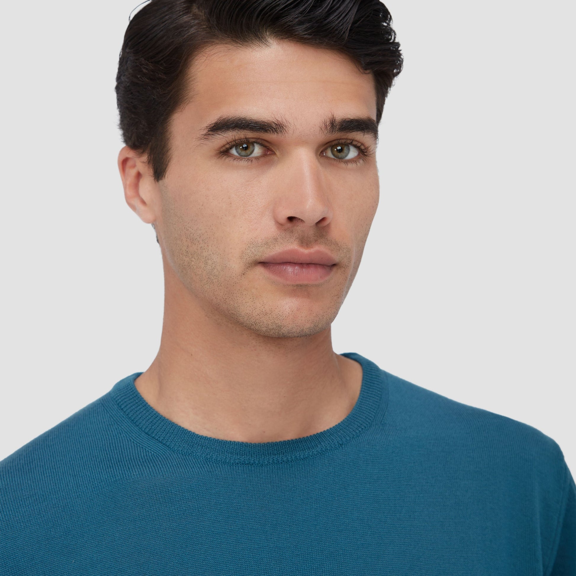 Bugatchi Scott Crew Neck Super Merino™ Sweater Teal