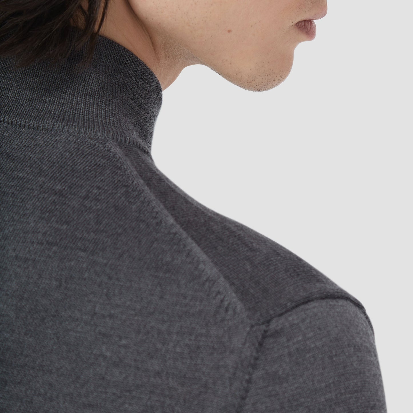 Bugatchi Super Merino™ Mock Neck Full Zip Sweater Anthracite