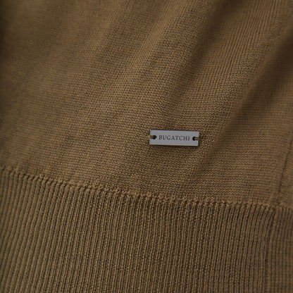 Bugatchi Super Merino™ Mock Neck Full Zip Sweater Moss
