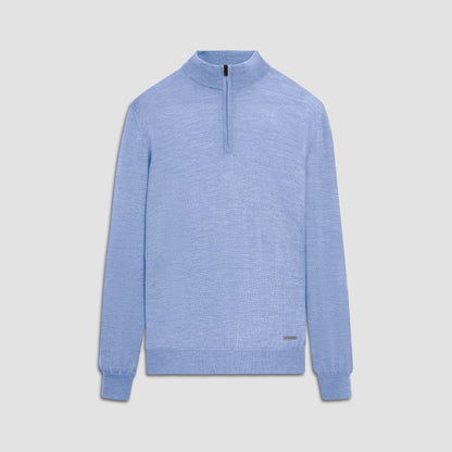 Bugatchi Spencer Quarter-Zip Super Merino™ Sweater Air Blue