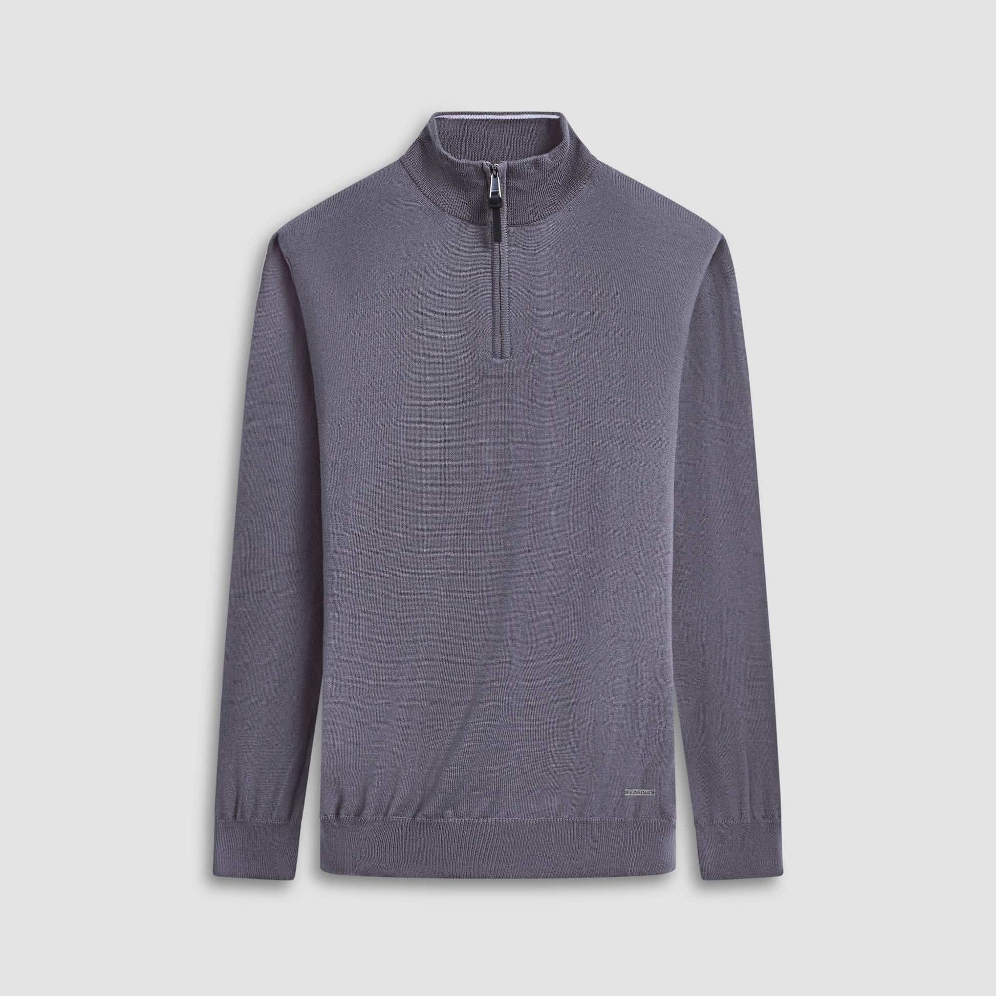 Bugatchi Spencer Quarter-Zip Super Merino™ Sweater Anthracite