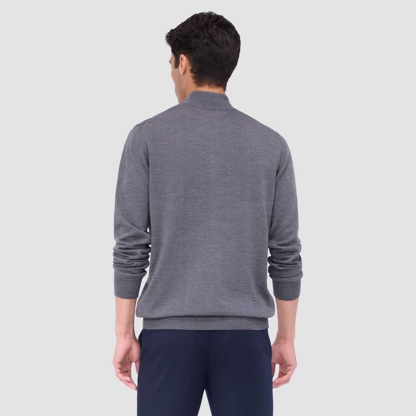 Bugatchi Spencer Quarter-Zip Super Merino™ Sweater Anthracite