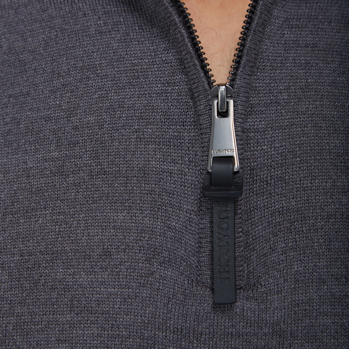 Bugatchi Spencer Quarter-Zip Super Merino™ Sweater Anthracite