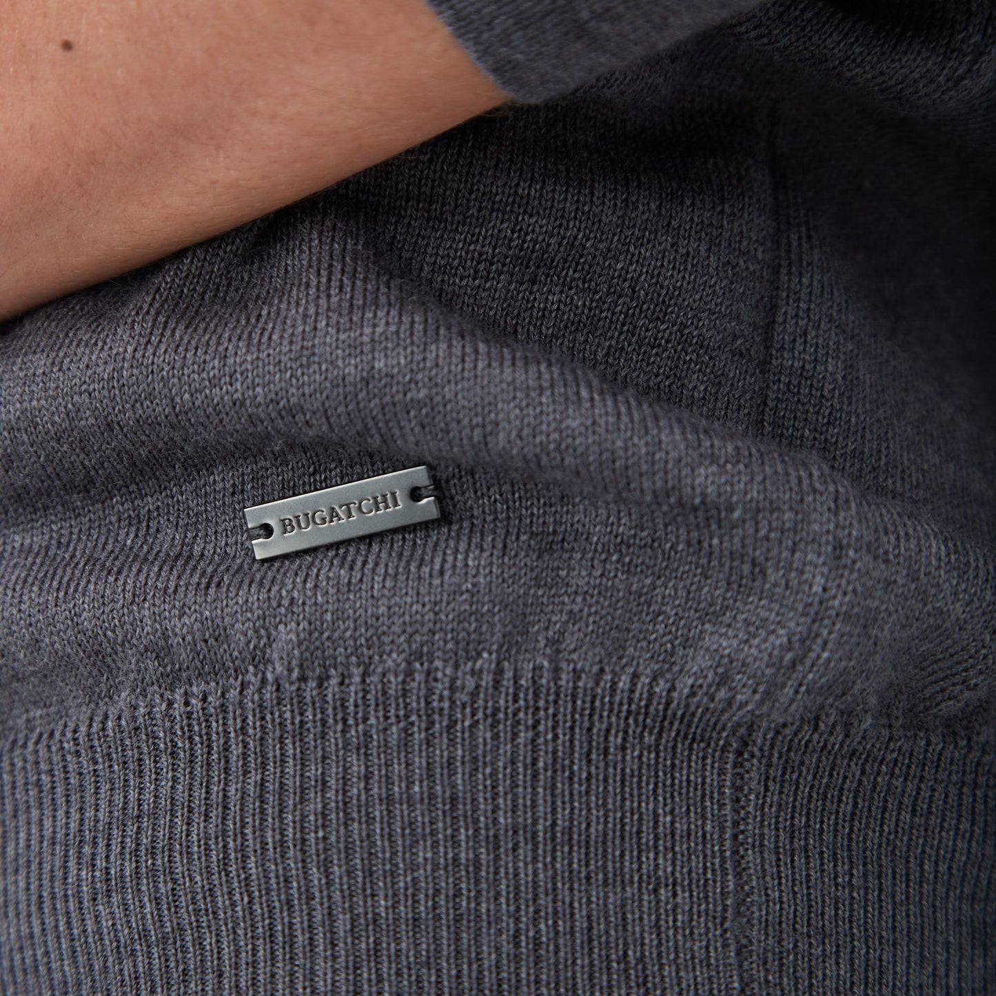 Bugatchi Spencer Quarter-Zip Super Merino™ Sweater Anthracite