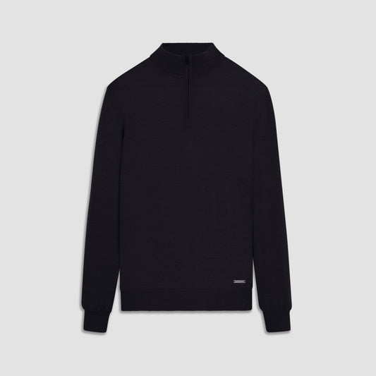 Bugatchi Spencer Quarter-Zip Super Merino™ Sweater Black