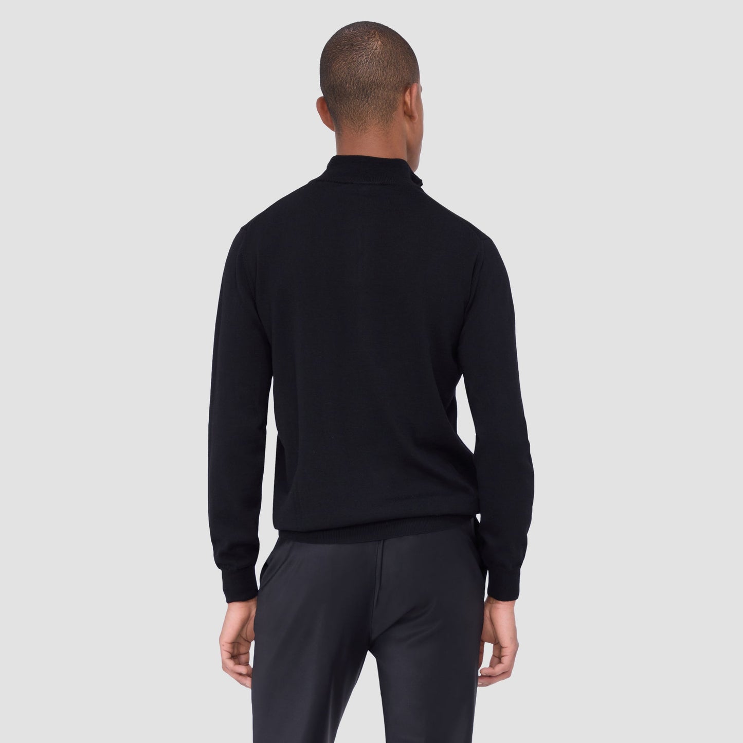 Bugatchi Spencer Quarter-Zip Super Merino™ Sweater Black