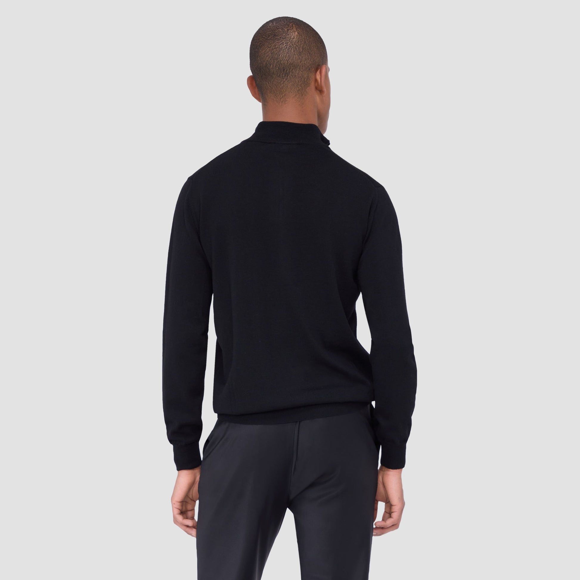 Bugatchi Spencer Quarter-Zip Super Merino™ Sweater Black