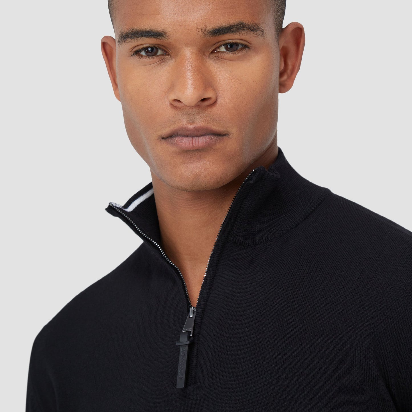 Bugatchi Spencer Quarter-Zip Super Merino™ Sweater Black